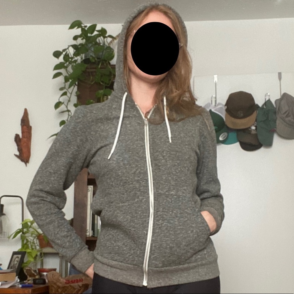 American Apparel Grey Hoodie Unisex XS